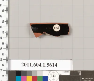 Terracotta rim fragment of a kylix (drinking cup)