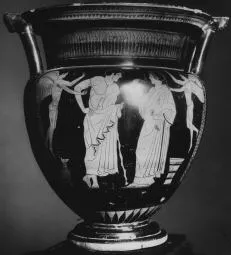 KRATER, COLUMN (ATHENIAN, RED-FIGURE)