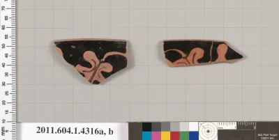 Terracotta rim fragments of kylikes (drinking cups)
