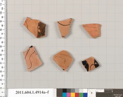 Terracotta fragments of kylikes (drinking cups)