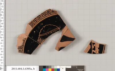 Terracotta fragments of a kylix (drinking cup)