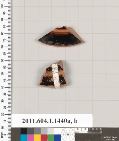 Terracotta fragments of kylikes (drinking cups)