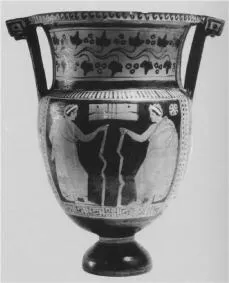 KRATER, COLUMN (SOUTH ITALIAN, APULIAN, RED-FIGURE)