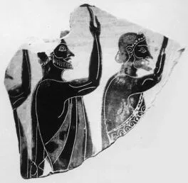 LOUTROPHOROS, FRAGMENT (ATHENIAN, BLACK-FIGURE)