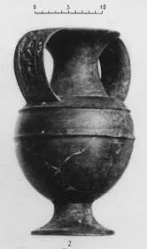 AMPHORA, NECK (ETRUSCAN, BUCCHERO)