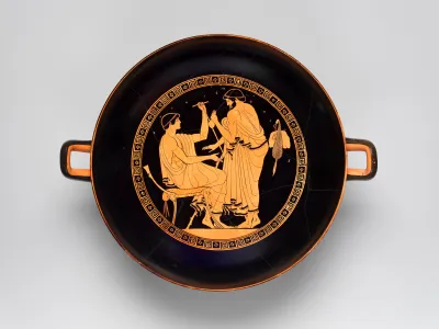 Terracotta kylix (drinking cup)