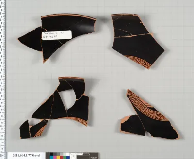 Terracotta fragments of a kylix (drinking cup)