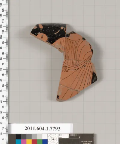 Terracotta rim fragment of a kylix (drinking cup)