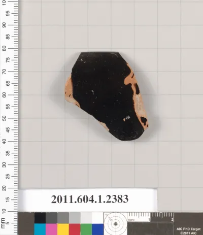 Terracotta rim fragment of a kylix (drinking cup)