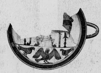 CUP, FRAGMENT (LACONIAN, BLACK-FIGURE)