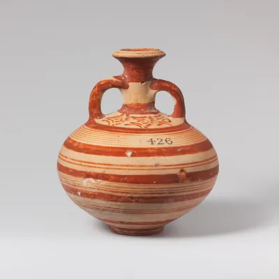 Terracotta globular flask