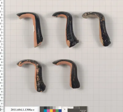 Terracotta fragments of kylikes (drinking cups)