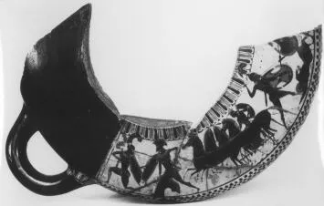 HYDRIA, FRAGMENT (ATHENIAN, BLACK-FIGURE)