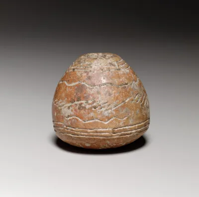 Terracotta conical-hemispherical spindle-whorl with rounded base