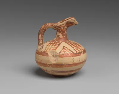 Terracotta beak-spouted jug