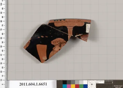 Terracotta rim fragment of a kylix (drinking cup)