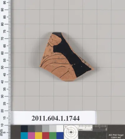 Terracotta rim fragment of a kylix (drinking cup)