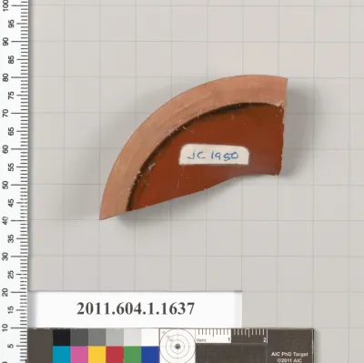 Terracotta fragment of a kylix (drinking cup)