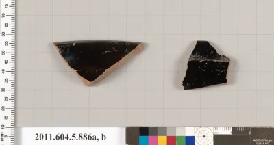 Terracotta fragments of kylikes (drinking cups)