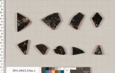 Terracotta fragments of kylikes (drinking cups)