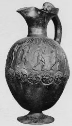 OINOCHOE (ETRUSCAN, BUCCHERO)