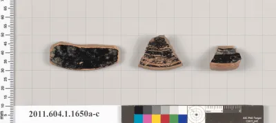 Terracotta fragments of kylikes (drinking cups)