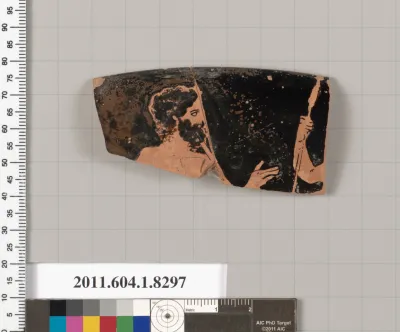 Terracotta rim fragment of a kylix (drinking cup)