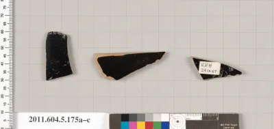 Terracotta fragments of kylikes (drinking cups)