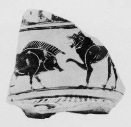 LOUTROPHOROS (?), FRAGMENT (ATHENIAN, BLACK-FIGURE)