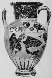 AMPHORA, NECK, FRAGMENTS (CHALCIDIAN, BLACK-FIGURE)