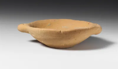 Terracotta miniature dish with two handles