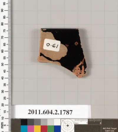 Terracotta rim fragment of a skyphos (deep drinking cup)