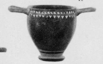 SKYPHOS (SOUTH ITALIAN, GNATHIAN, BLACK GLAZE)