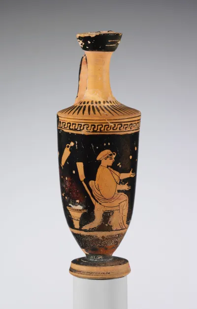 Terracotta lekythos (oil flask)