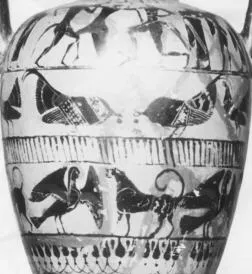 AMPHORA, NECK (ATHENIAN, BLACK-FIGURE)