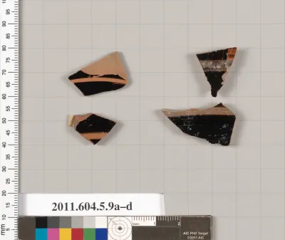 Terracotta fragments of kylikes (drinking cups)