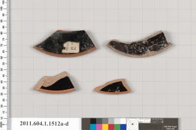 Terracotta fragments of kylikes (drinking cups)