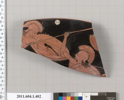Terracotta rim fragment of a kylix (drinking cup)