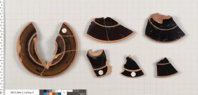 Terracotta fragments of kylikes (drinking cups)