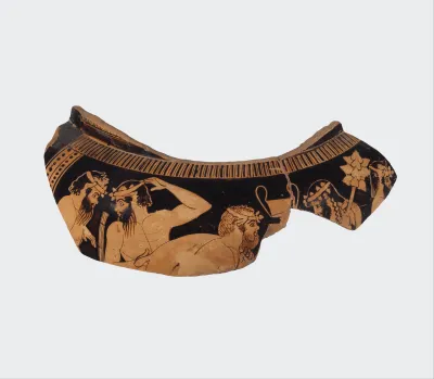 Fragment of a terracotta column-krater (mixing bowl for wine and water)