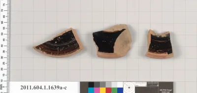 Terracotta fragments of kylikes (drinking cups)