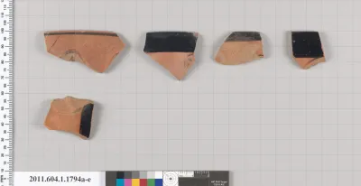Terracotta rim fragments of kylikes(drinking cups)