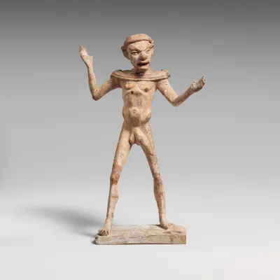 Terracotta statuette of a man