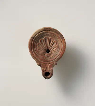 Terracotta oil lamp