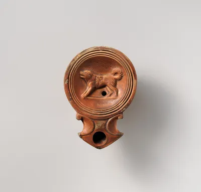 Terracotta oil lamp