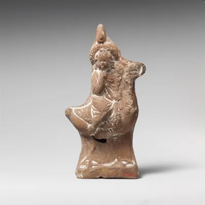 Terracotta statuette of Harpokrates riding a goose