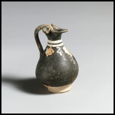 Terracotta miniature oinochoe (jug)