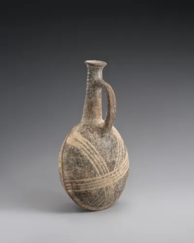 Terracotta lentoid flask