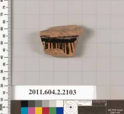 Terracotta fragment of a pot; glazed on the inside