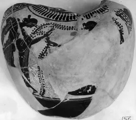 OINOCHOE, FRAGMENT (ATHENIAN, BLACK-FIGURE)